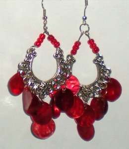 Beads Dangle Filigree Charm Dangling Abalone Disc Earrings * U Pic 