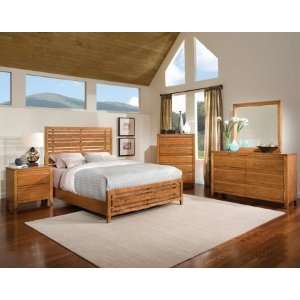  94150Q Drake Caramel Complete Queen Sized Slat Bedroom 