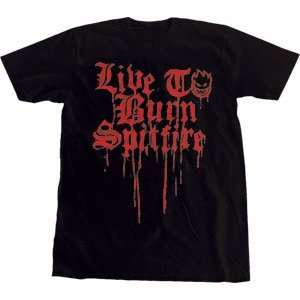  Spitfire T Shirt Live 2 Burn Drips [Large] Black/Red 