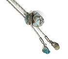 Vintage LARGE Western Turquoise Lariat Braided Bolo Tie  