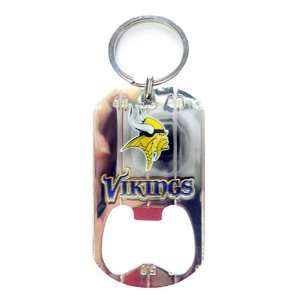 Minnesota Vikings Dog Tag Bottle Opener Keychain:  Sports 