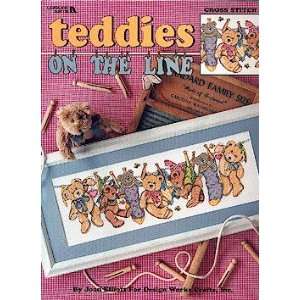  Teddies on the Line   Cross Stitch Pattern Arts, Crafts & Sewing