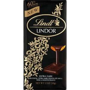 Lindt Lindor Extra Dark Filled Chocolate Bar, 3.5 Ounce Bars (Pack of 