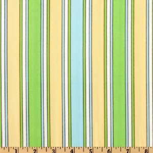  44 Wide Zoo Babies Stripes Lime/Yellow Fabric By The 