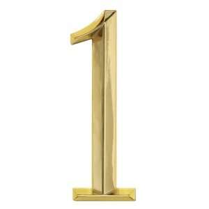  Classic Six Inch Brass House Number 1: Patio, Lawn 