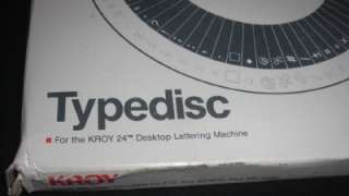 Kroy 24 Typedisc for Lettering lable Machine Part Sytem  