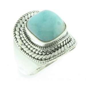    925 Sterling Silver LARIMAR Ring, Size 8.25, 10.23g Jewelry
