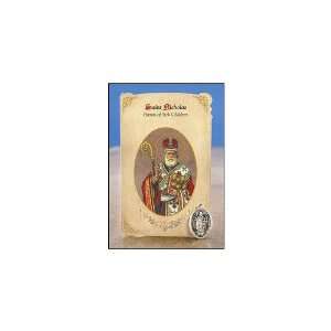  St Nicholas Healing Holy Card with Medal Jewelry