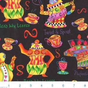   Chefs Choice Tea Time Black Fabric By The Yard Arts, Crafts & Sewing