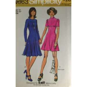  Simplicity 9963 Pattern Misses Dress Designed for Knit Fabrics 