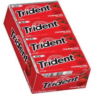 Trident Strawberry Twist Singles Value Pack, 12 Count Package  
