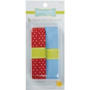  Dritz Fold Over Elastic Babyville Boutique, Red with Dots 