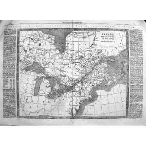  1860 MAP CANADA NEW BRUNSWICK NOVA SCOTIA LAKE SUPERIOR 