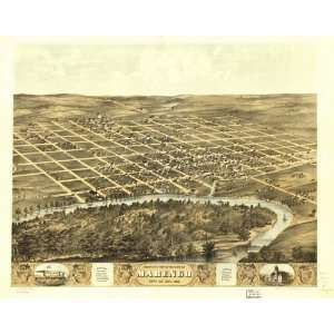    1868 birds eye map of city of Marengo, Iowa Co.
