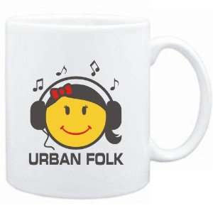  Mug White  Urban Folk   female smiley  Music Sports 