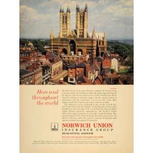  1969 Ad Norwich Union Insurance Lincoln Cathedral UK 