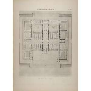   Architecture Law Court Floor Plan   Original Print
