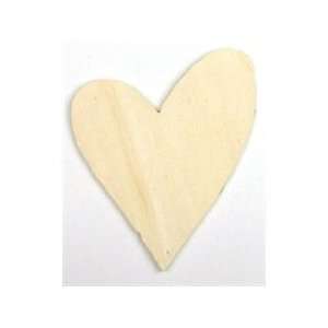   Unfinished Wood Simple Shape Cutout, Funky Heart, 3mm