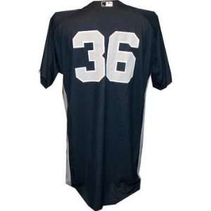  #36 Yankees 2010 Spring Training Game Issued Road Navy 