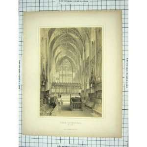  INTERIOR YORK CATHEDRAL ARCHITECTURE ANTIQUE PRINT: Home 