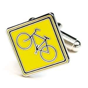  Bicycle Crossing Street Sign Cufflinks Cuff Links 