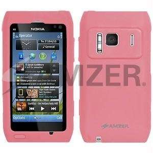  New Amzer Silicone Skin Jelly Case   Baby Pink For Nokia N8 