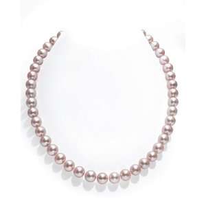  9 10mm Lavender Freshwater Pearl Necklace   AAAA Quality 