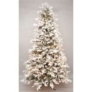   Pre Lit Flocked Snow Covered Wide Christmas Tree