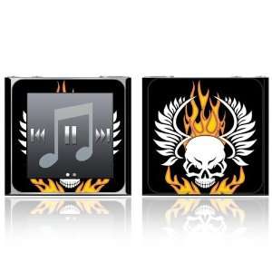  Apple iPod Nano (6th Gen) Skin Decal Sticker   Flame Skull 