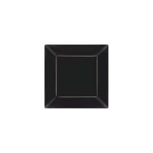  Black Square 10 3/4 Plastic Plates: Health & Personal 