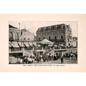  1905 Print Casino Trouville Listening Band Music France Gambling 