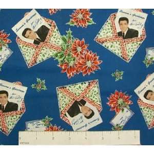  Elvis Christmas Letters Blue Fabric Arts, Crafts & Sewing