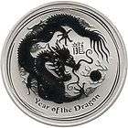 2012 AUSTRALIA SILVER YEAR OF THE DRAGON 1 OZ UNCIRCULATED COIN IN CAP