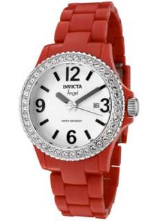Invicta Watch 1635 Womens Angel White Crystal Red Plastic  