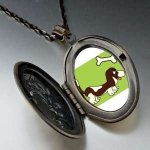  Basset Hound Dog Brown Pendant Necklace Pugster Jewelry