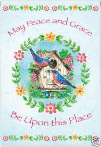 Peace and Grace Birds Large Garden House Flag 746851199011  