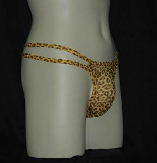 Murena mens double side string mesh leopard thong  