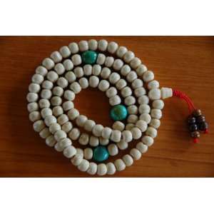   Yak Bone Mala with Natural Turquoise Spacers: Everything Else