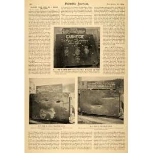 1899 Article Scientific Armor Russian Ship Plate Parts   Original 