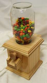 Hand made Wood Candy Dispenser   M&M Peanut Skittles Snack  