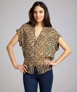 Dolce Vita natural print silk crepe Jacelyn blouse