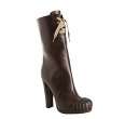 Fendi mouse leather and rubber toe lace up boots   