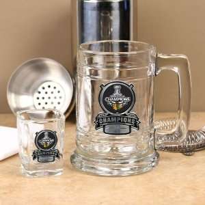 Chicago Blackhawks 2010 NHL Stanley Cup Champions Pewter Logo Glass 