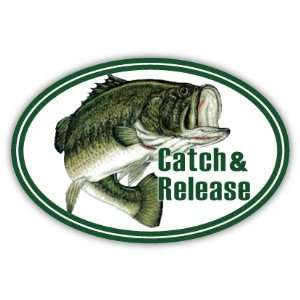 Catch & Release Fish Bass Fishing Fisherman Car Bumper Sticker Decal 5 
