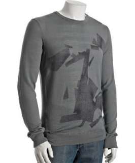Marc by Marc Jacobs grey wool cashmere Graffiti crewneck sweater 