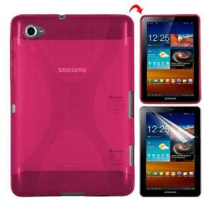  Skque Hot Pink TPU Flexible Case with LCD Screen Protector 