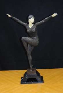 Bronze Art Deco Dancer Figurine Signed Chiparus French 1920s  