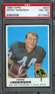1969 TOPPS FOOTBALL #237 DONNY ANDERSON PACKERS PSA 8  