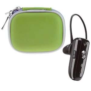  Headset + Green Bluetooth Headset Carrying Pouch Case for HTC EVO 4G 