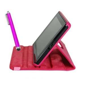  Bluecell Hot Pink PU Leather Rotatable Adjustable Stand 